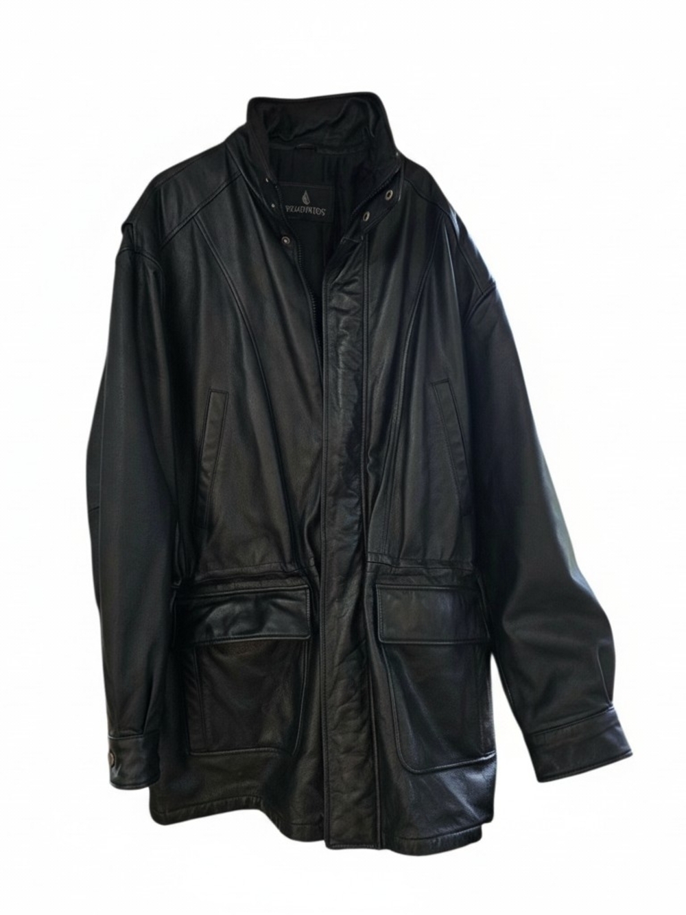 Vintage London Fog Black Leather Lightweight Coat Jacket